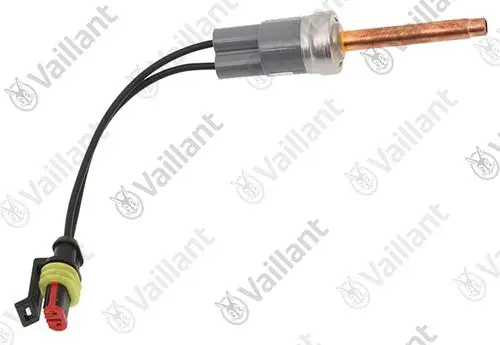 Vaillant Hochdruckschalter mit einem Kupferrohr und elektrischen Anschlüssen, geeignet für bestimmte Modellreihen zur Druckregelung in Heizsystemen.